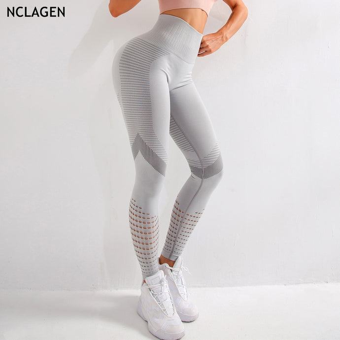 NCLAGEN Women Yoga Pants Seamless Running Gym High Waist Butt Lifting Squat Proof Bodybuilding Sport Workout Fitness Leggings