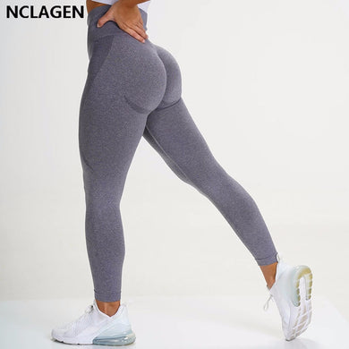 NCLAGEN Seamless Knitting Sexy Yoga Pants Butt Lifting Sexy Woman Gym Sport Sweat Workout Running High Waist Fitness Leggings