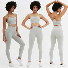 NCLAGEN Ins Knitting Seamless Yoga Suit Women booty scrunch Sexy Gym Sport Running Push-up Fitness Top Leggings Bra & Pants