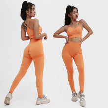 NCLAGEN Ins Knitting Seamless Yoga Suit Women booty scrunch Sexy Gym Sport Running Push-up Fitness Top Leggings Bra & Pants